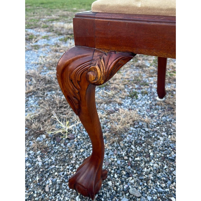 1960s Carved Mahogany Chippendale Style Ball and Claw Foot Dining Chairs - Set of 4 For Sale - Image 5 of 12