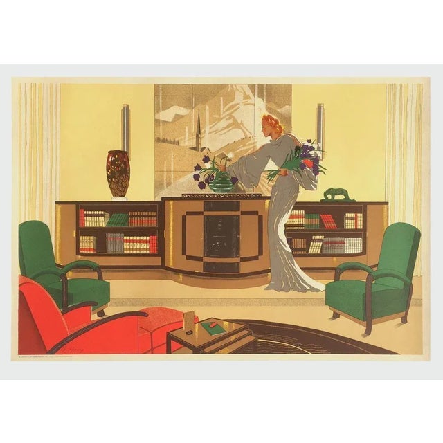 Art Deco 1980s After Charley Garry Elegance Art Deco Lithograph Poster Reissue For Sale - Image 3 of 3