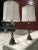 Metal Pair of Japanese Bronze & Marble Column Table Lamps With Original Shades For Sale - Image 7 of 13