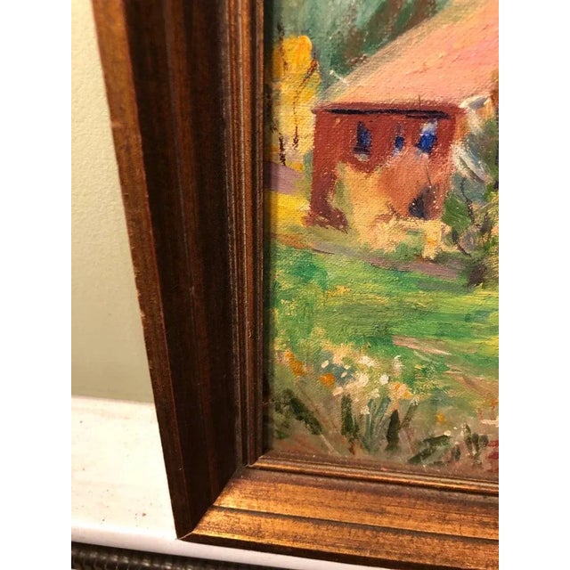 Early 20th Century Pastoral Oil on Board of Church For Sale - Image 5 of 13