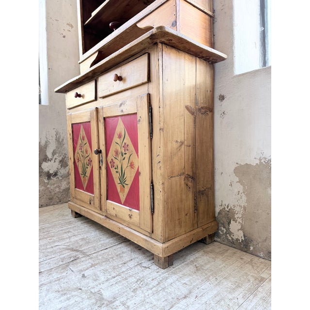 Antique Folk Art Polychrome Grocery Store Cabinet from Savoy, 1940s For Sale - Image 12 of 18