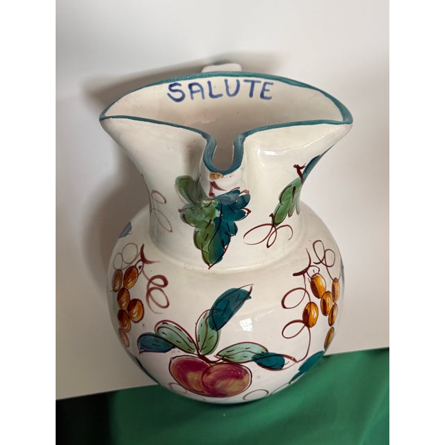 1940's Italian Vintage Hand Painted "Made in Italy Prince Macaroni Spaghetti" Lowell Mass Pitcher For Sale - Image 12 of 16