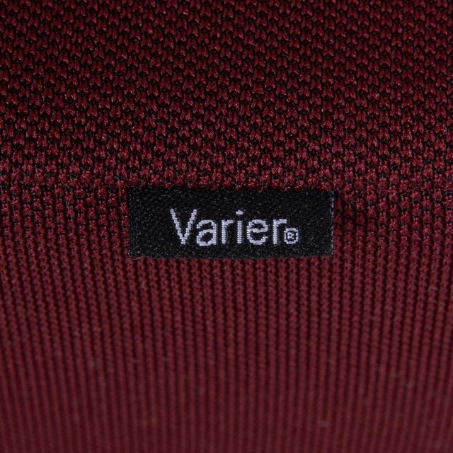 Wood Variable Monochrome Wooden Kneeling Chair in Violet Plum Fabric by Peter Opsvik for Varier For Sale - Image 7 of 12