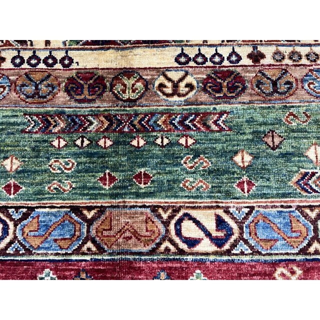 6'10" X 10'2" Persian Style Tribal Striped Area Rug For Sale - Image 13 of 16