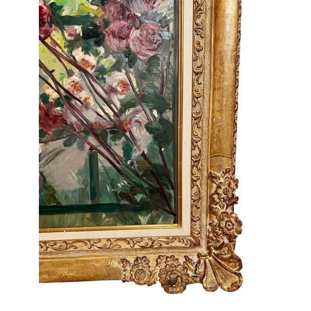 Jean Chaleye, Large Post Impressionist Oil Painting Jean Chaleye, Rose Bouquet Findlay Gallery For Sale - Image 12 of 13