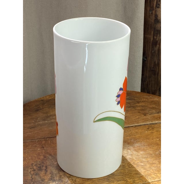 Porcelain Vase with Floral Decoration by Wolf Bauer for Rosenthal, 1970s For Sale - Image 10 of 15