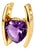 Late 20th Century 14K Yellow Gold Amethyst Heart Pendant Slide For Sale