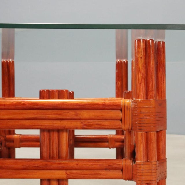 Red Bamboo Coffee Table, 1980s For Sale - Image 4 of 10