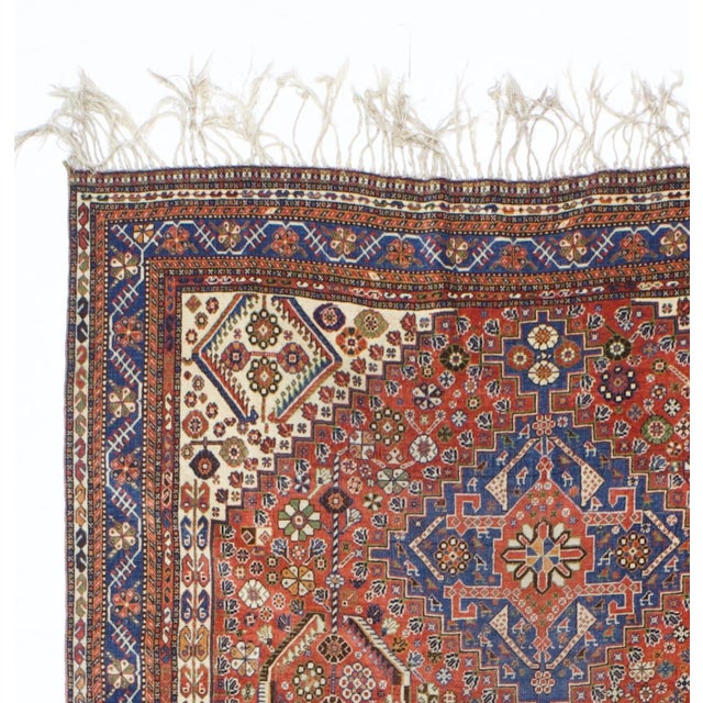 Persian Antique Persian Qashqai Rug 5’10” X 8’4” For Sale - Image 3 of 5