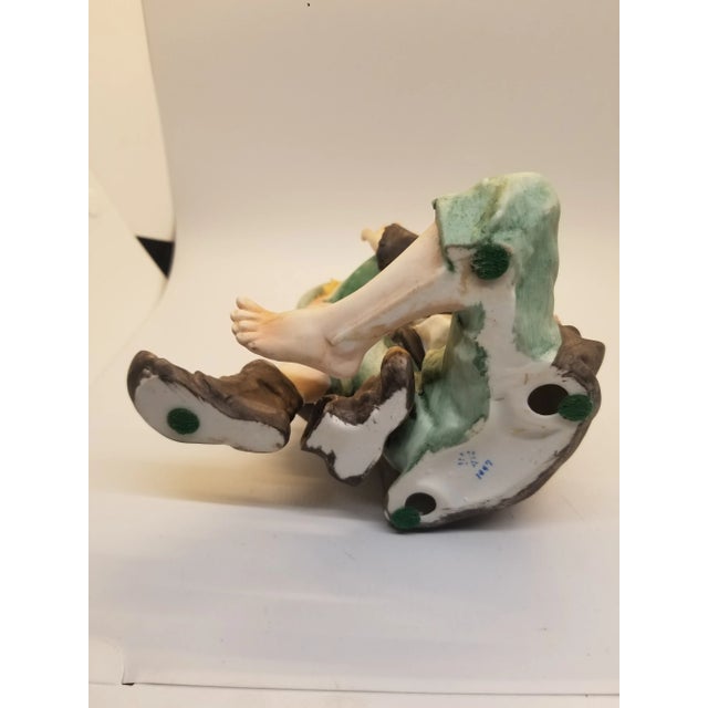 1970s Vintage Boy Eating Watermelon Capodimonte Melon Porcelain Hand Painted Figurine Numbered For Sale - Image 5 of 6