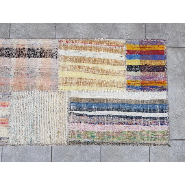 Off-white Oushak Vintage Natural Runner For Sale - Image 8 of 10