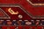 Tribal Mid-20th Century Caucasian Kazak Runner With Bird Motifs and Geometric Medallions in Crimson and Navy For Sale - Image 3 of 9