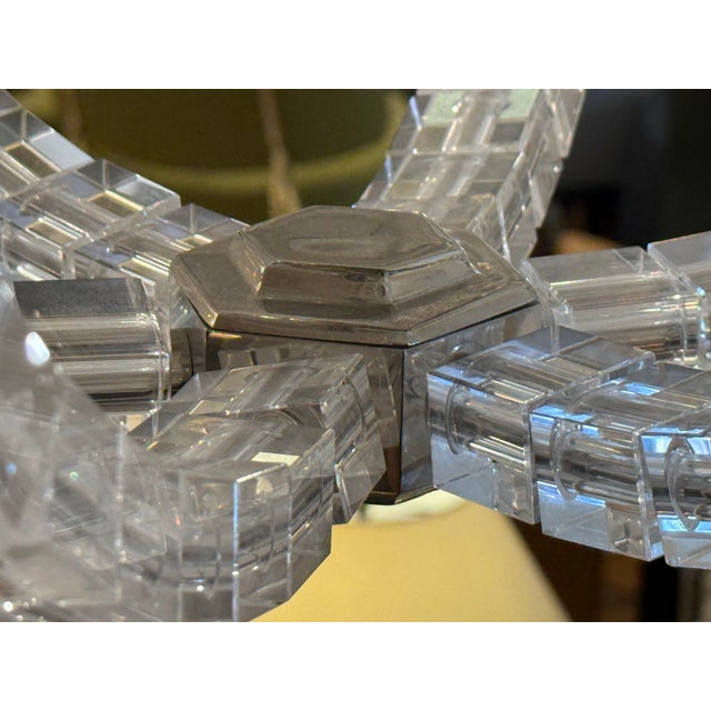 2010s Visual Comfort Signature Crystal Cube Six-Light Chandelier For Sale - Image 5 of 12