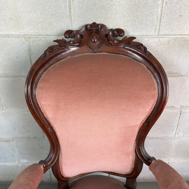 Antique Louis XV Armchair, Upholstered Fabric, Carved Wood, 20th Century For Sale - Image 6 of 11