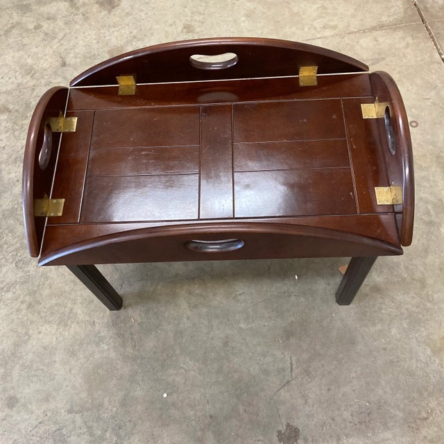 1970s Brown Wooden Coffee Table W Removable Tray Top Chairish