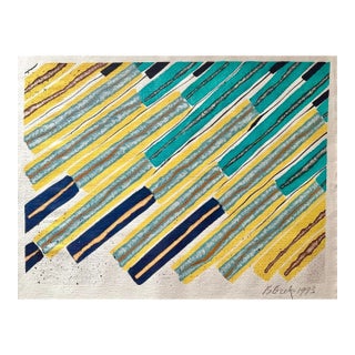 Barbara Beck 1993 Abstract Painting on Paper - Signed/Dated For Sale