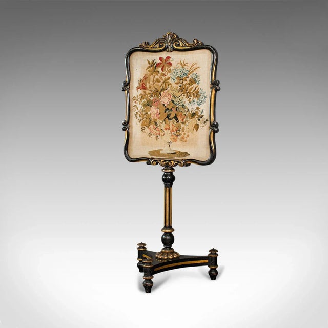 Early 19th Century Early 19th Century Regency Needlepoint Tapestry Antique Fireside Screen Panel For Sale - Image 5 of 13