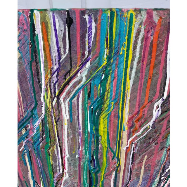Postmodern Modern Textural Abstract Original Signed Painting For Sale - Image 12 of 13