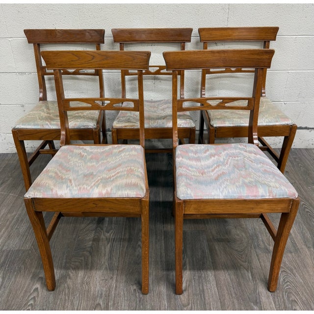 Early 20th Century Antique American Quarter Sawn Oak Dining Chairs - Set of 5 For Sale - Image 5 of 15