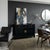 1990s Oriental Black Lacquer 3 Drawers MoonFace Console Credenza Sideboard For Sale - Image 5 of 15