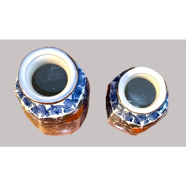 Blue Vintage Chinoiserie Floral Vases - A Pair For Sale - Image 8 of 10