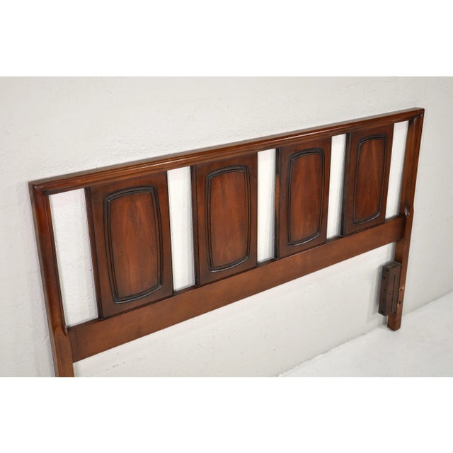 1960s Broyhill Emphasis Queen Size Walnut Headboard For Sale - Image 5 of 7