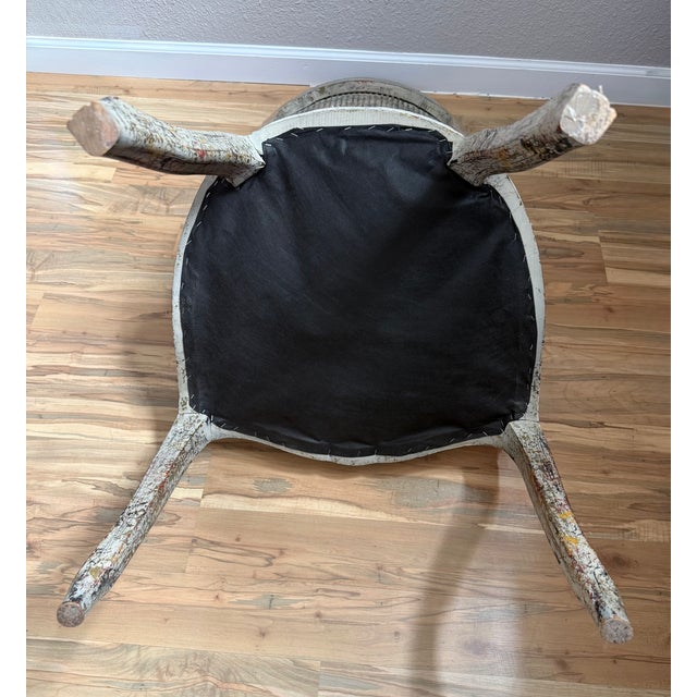Gray Vintage Cane Back Decorative Chair For Sale - Image 8 of 8