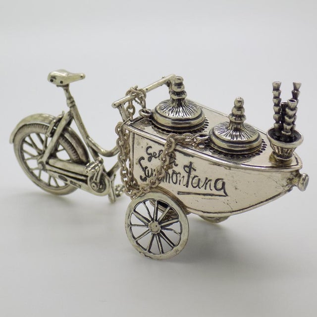 Silver Large Vintage Italian Handmade Silver Ice Cream, 1970s For Sale - Image 8 of 15