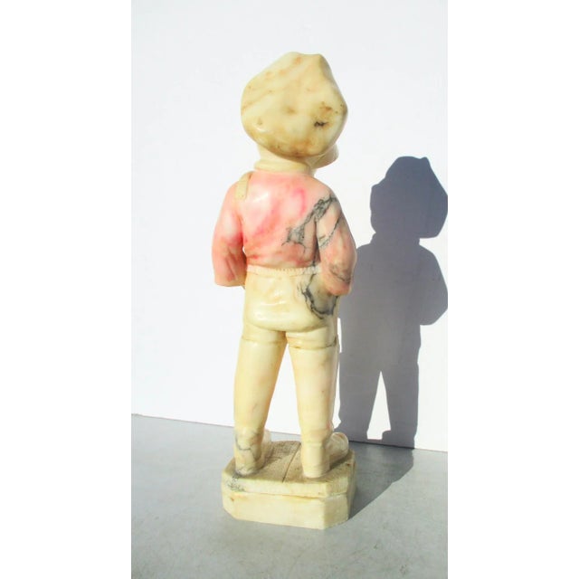 1920s Art Deco Alabaster Boy Sculpture For Sale - Image 4 of 13