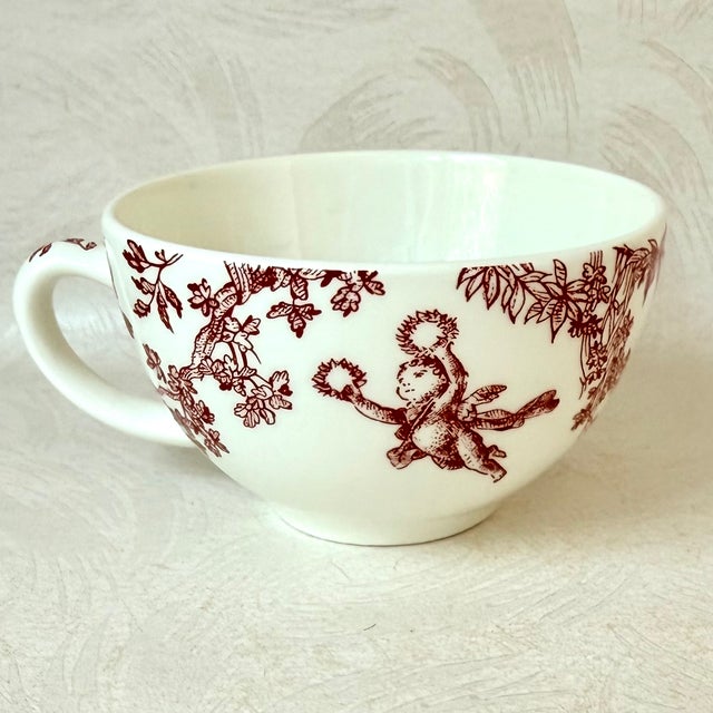 Gien France 2 Teacup & Saucer Sets with Box - Musée De La Toile De Jouy For Sale - Image 9 of 11