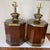 1960s Large Walnut and Brass Octagonal Shaped Lamps - a Pair For Sale - Image 9 of 13