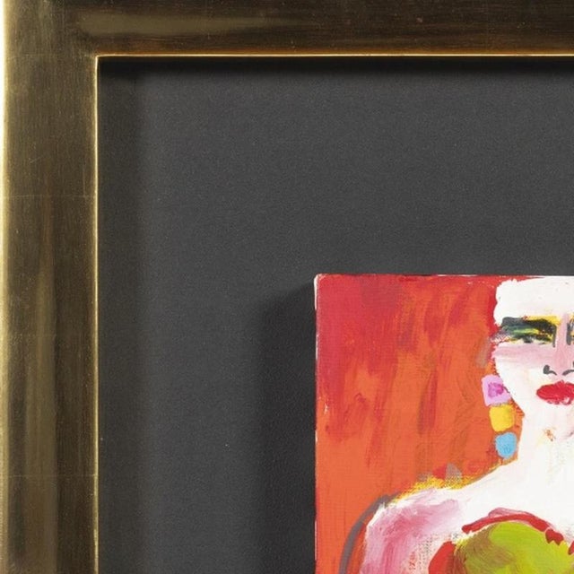 Painting - Elvira Bach. "Ganz in Rot". Mixed media on paper. Signed. Dimensions: 30 cm x 40 cm.