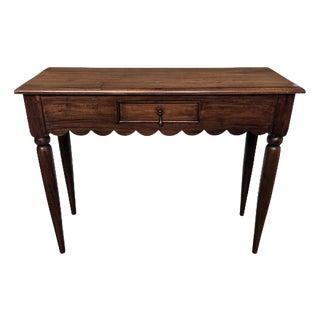 Rustic Country Italian Carved Wood Wall Console Side Table, 1960s For Sale