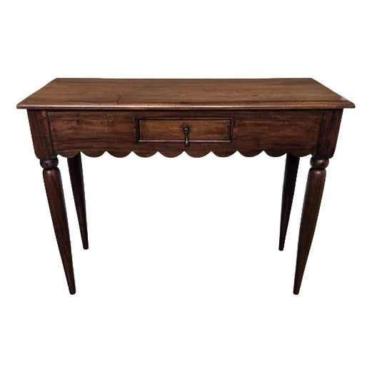 Rustic Country Italian Carved Wood Wall Console Side Table, 1960s For Sale