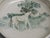 Large Vintage Grey and Green Farm House Round Decorative Bowl Depicting horse in nature. Size: 10"D x 2.75"H