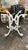 Hollywood Regency Vintage Cast Aluminum Curlicue Patio Dining Table Base For Sale - Image 3 of 9