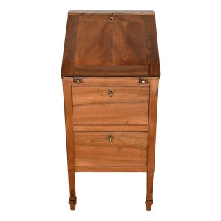 Small Directoire Style Scriban Desk Cabinet in Walnut, Early 20th Century For Sale