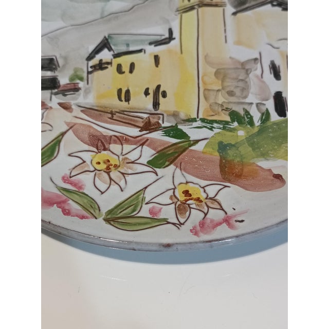 Magnificent ceramic plate from Vallauris. Made in the late 1960s at the Camos workshops in Vallauris. Signed on the back....