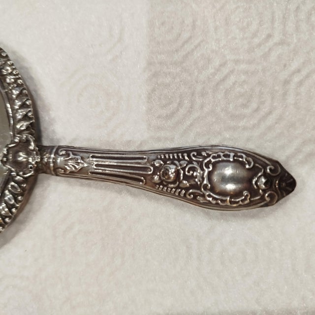 1930s Vintage Silver Hand Mirror, 1930s For Sale - Image 5 of 16