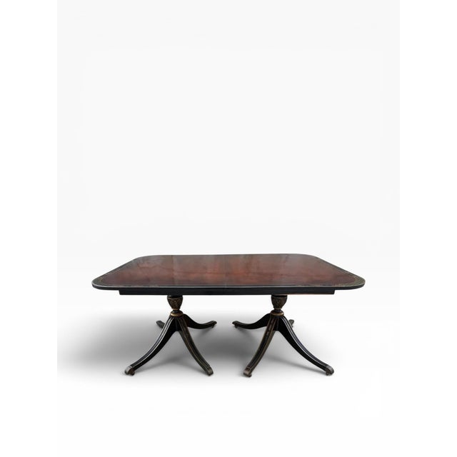 Mid 20th Century Union National Regency-Style Dining Table With Hand-Painted Details and Three Leaves For Sale - Image 12 of 14
