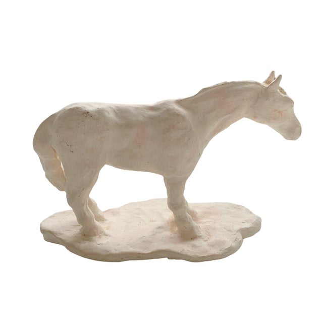 Ceramic Vintage Chalkware Horse Sculpture, Primitive Style For Sale - Image 7 of 7