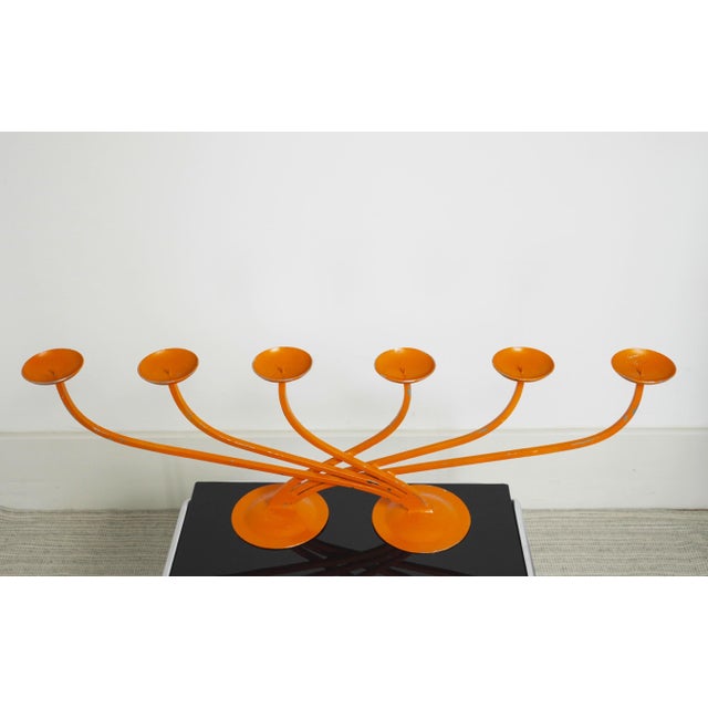 Vintage Orange Metal Candleholder, 1970s For Sale - Image 6 of 11
