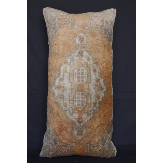 Mid 20th Century Handmade Turkish Rug Throw Pillow Cushion -15'' X 30'' For Sale - Image 5 of 11