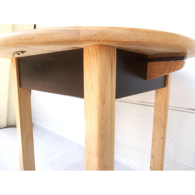 Small Round-Oval Extendable Table in Hardwood, 1970s For Sale - Image 14 of 18