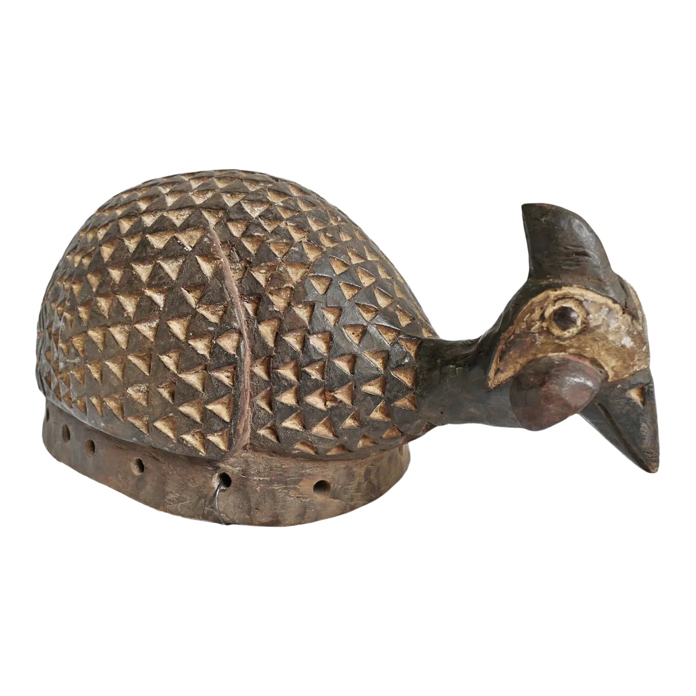 Vintage Burkina Faso Guinea Fowl Helmet Mask | Chairish