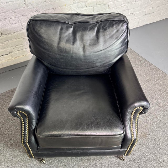 Traditional Pottery Barn Brooklyn Leather Armchair For Sale - Image 3 of 8