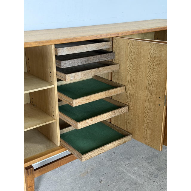 Mid-Century Modern Danish Modern Sideboard in Oak and Brass by Henning Kjærnulf, 1960s For Sale - Image 3 of 12