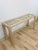 Vintage Console Table Lightwash Pencil Reed Glass Top Coastal Boho MCM For Sale - Image 9 of 10