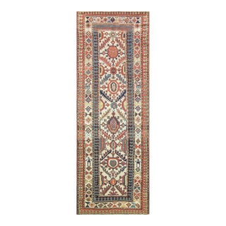 Antique Kazak/ Caucasian Runner, 3'10" X 11'1" For Sale