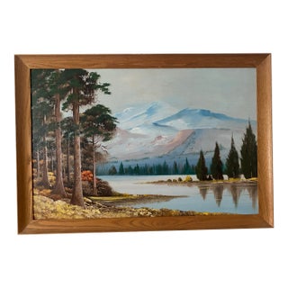 Mid-Century Original Oil Painting by John D. Sullivan Beautiful Landscape Large For Sale